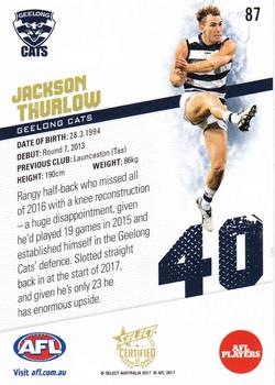 2017 Select Certified #87 Jackson Thurlow Back